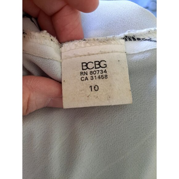 Vtg Black White Floral A-Line Skirt Striped Sheer Whimsygoth Fairygrunge 28" Med - Picture 8 of 9